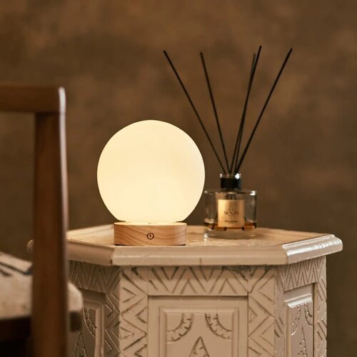 Oplaadbare tafellamp -Flore - Lichtbruin