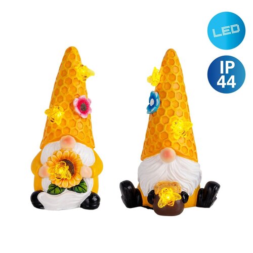 Näve Leuchten 2 Set Deko/Solar Light "Abby", gemaakt van plastic met geïntegreerde LED's, Twilight Sensor, 17 cm hoog