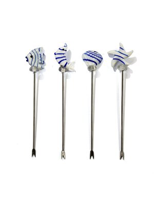 Aulica Aperitief Prikkers - Oceaan - Set van 4