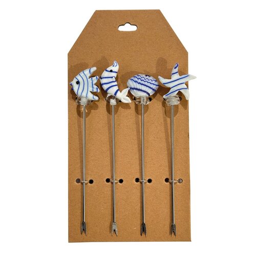 Aulica Aperitief Prikkers - Oceaan - Set van 4