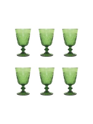 Aulica Groene Wijn Glazen - Acryl - Set van 6
