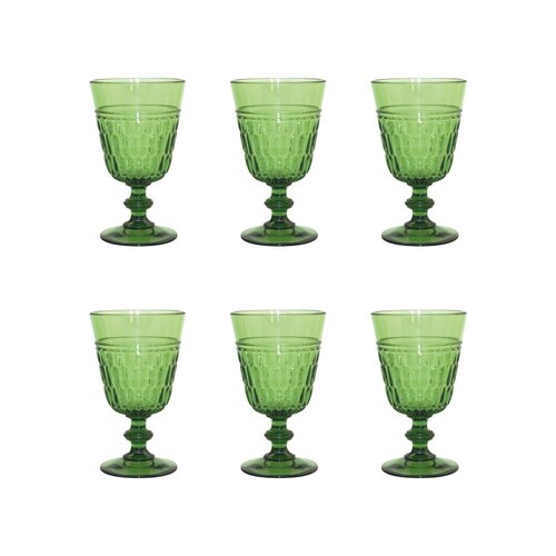 Aulica Groene Wijn Glazen - Acryl - Set van 6