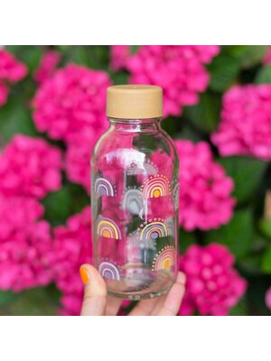 CARRY BOTTLES Glazen fles - Boho Rainbow - 0,4 L