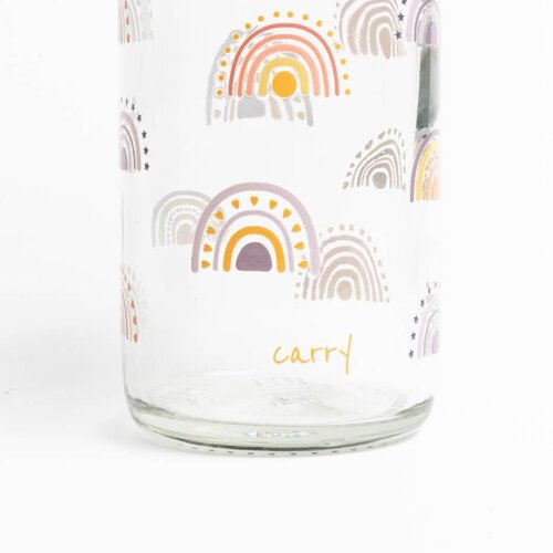 CARRY BOTTLES Glazen fles - Boho Rainbow - 0,4 L