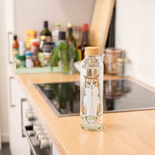 CARRY BOTTLES Glazen fles - Ramen Cat - 0,7L