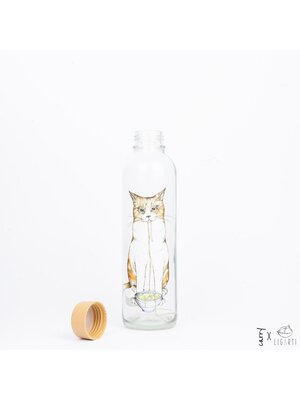 CARRY BOTTLES Glazen fles - Ramen Cat - 0,7L