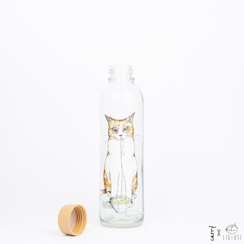 CARRY BOTTLES Glazen fles - Ramen Cat - 0,7L