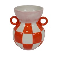 Keramieken Vaas - Oranje/Roze - Klein