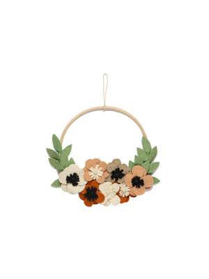 Bloemenkrans, bloemen, muurhanger Ø30