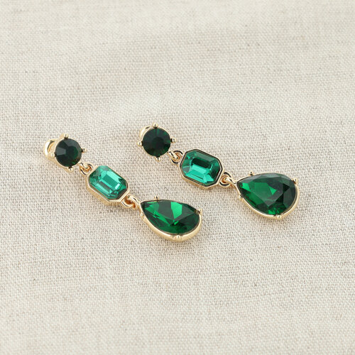 Otazu Oorbellen Emerald Gold Triple by Otazu Otazu Oorbellen Emerald Gold Triple by Otazu
