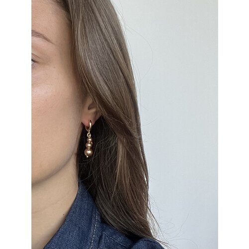 Otazu Golden Pearl Triple Oorbellen by Otazu