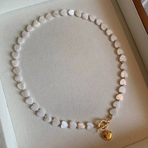 Hart Kralen Ketting – Moeder van Parel & Elegant Design