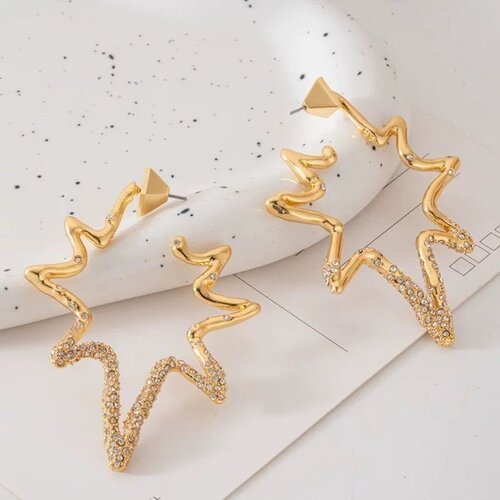 Lanlivia Luxueuze zeester oversized hoepel oorbellen