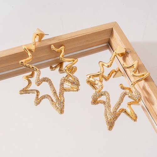 Lanlivia Luxueuze zeester oversized hoepel oorbellen