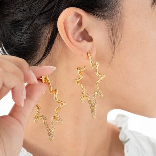 Lanlivia Luxueuze zeester oversized hoepel oorbellen