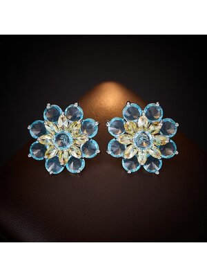 Blauwe Madeliefje Oorbellen – Sprankelende Bloem Design