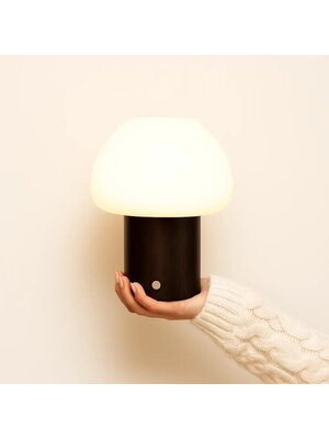 Tavellio Fynn Donkerbruine Houten Lamp – Oplaadbaar & Dimbaar Licht