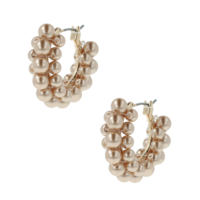 Estate Mini Pearl Hoops Gold by Otazu