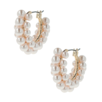 Estate Mini Pearl Hoops Pink by Otazu