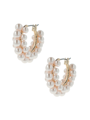 Otazu Estate Mini Pearl Hoops Pink by Otazu
