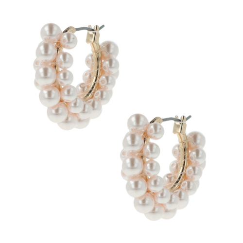 Otazu Estate Mini Pearl Hoops Pink by Otazu