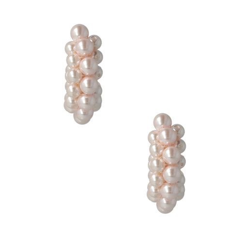 Otazu Estate Mini Pearl Hoops Pink by Otazu