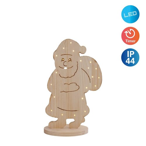 Näve Leuchten LED Houten Kerstdecoratie “Santa” – Voor Buiten Näve Leuchten LED Houten Kerstdecoratie “Santa” – Voor Buiten