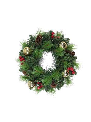 Näve Leuchten LED Kerstkrans “Noel” – Groen & Goud Outdoor Decoratie