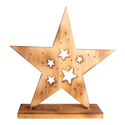 Näve Leuchten LED Wood Star 49cm – Houten Kerstdecoratie met Licht