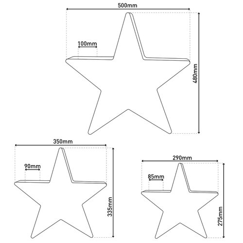 Näve Leuchten LED Decoratieve Sterren Set 3-delig – Bruin