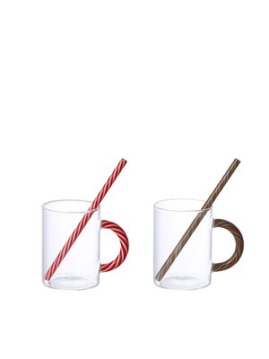 Aulica Kerst Suikerglasbekers – Groen & Rood, Set van 2