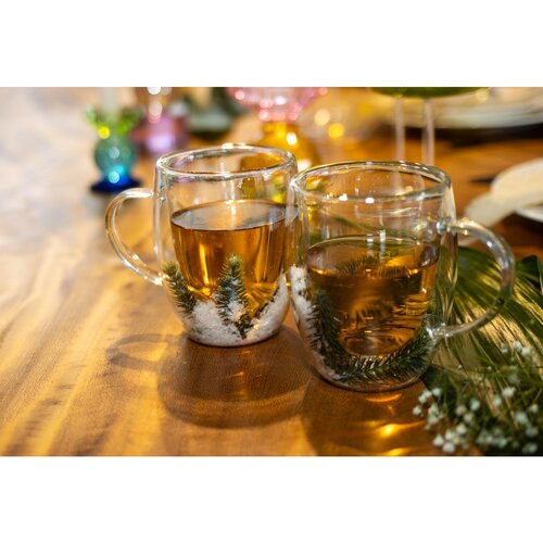 Aulica Dubbele Wandglazen 350ml – Dennennaald, Set 2