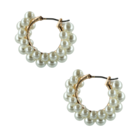Estate Mini Pearl Hoops by Otazu