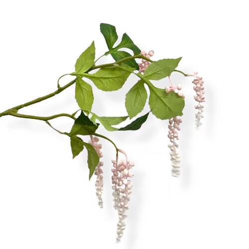 QMF Phytolacca Americana Zijden Bloem – Licht Roze 65cm