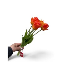 Oranje Tulpen Zijden Kunstbloem – Set van 5, 35 cm