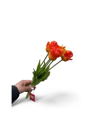 QMF Oranje Tulpen Zijden Kunstbloem – Set van 5, 35 cm
