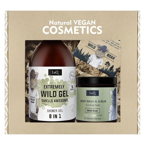 Giftset Wild Boar Shower Gel, Body Scrub, Soap Bar - 815g