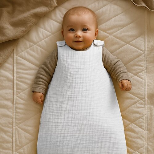 Papate Biologische Katoenen Winterslaapzak - Wit