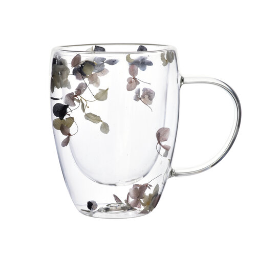 Dubbelwandig glas met bloemen - 320 ML