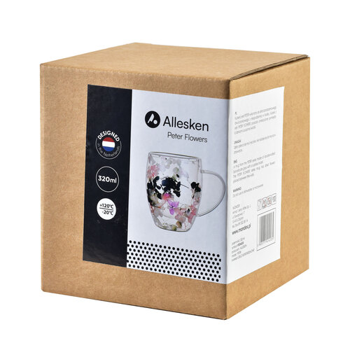 Dubbelwandig glas met bloemen - 320 ML
