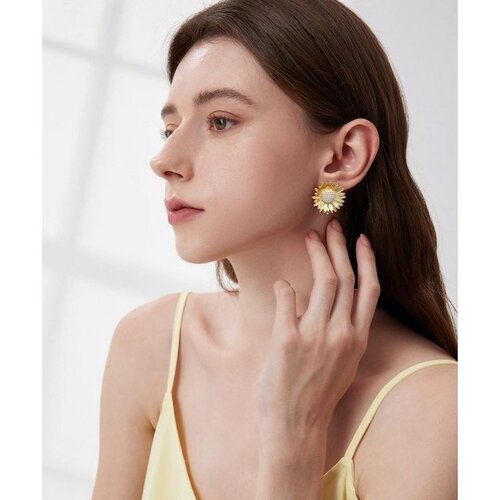 Vintage Zonnebloem Oorstekers – Verguld