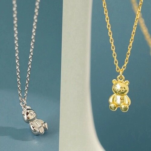 Teddybeer sieradenset met oorbellen en ketting