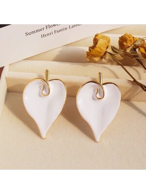 Oversized Calla Lily Bloem Oorbellen – Wit of Goud