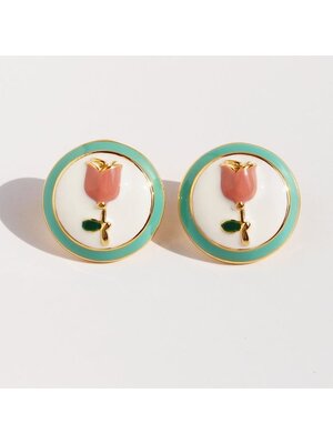 Romantische tulpen oorbellen