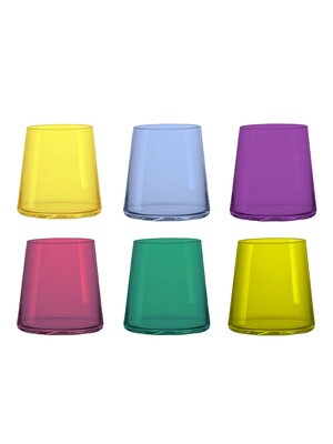 Waterglazen 6 kleuren 300 ml - veel 6