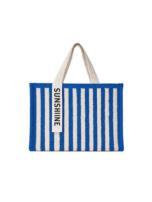 Blauw gestreepte draagtas