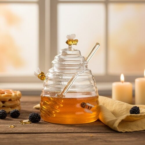 Glazen bijenhoningpot 500ml