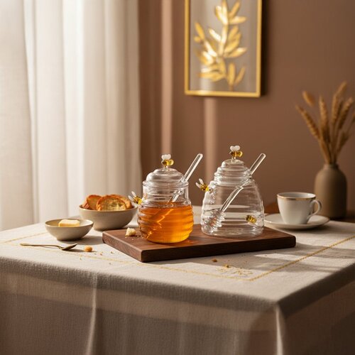 Glazen bijenhoningpot 500ml