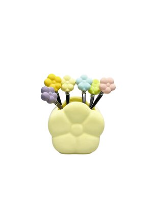 Bloemenlepels met houder - set van 6