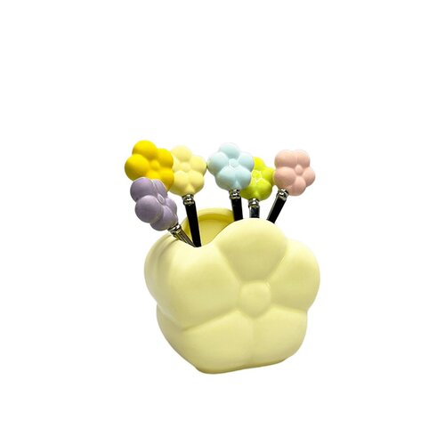 Bloemenlepels met houder - set van 6